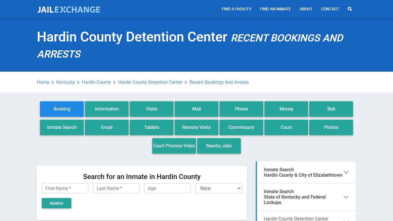 Hardin County Detention Center Recent Bookings And Arrests - Jail Exchange