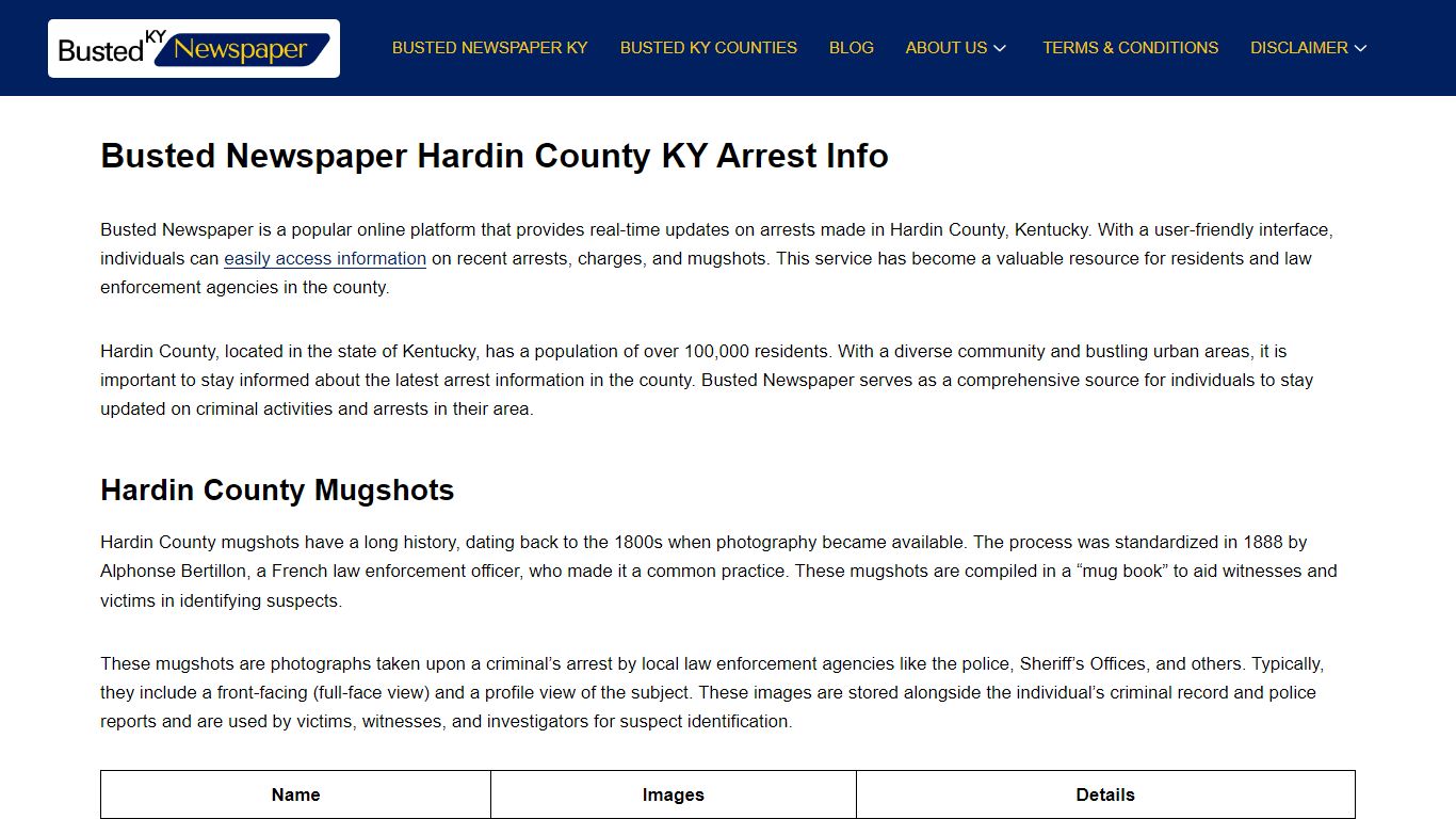 Busted Newspaper Hardin County KY Arrest Info